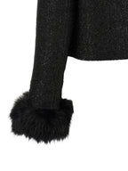 Self-Portrait Bouclé Fur Jacket