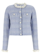 Self-Portrait Check Knit Jacket