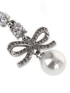 Self-Portrait Bow Crystal Charm Earrings