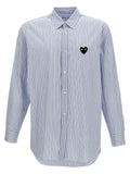 Comme Des Garçons Play Logo Patch Striped Shirt