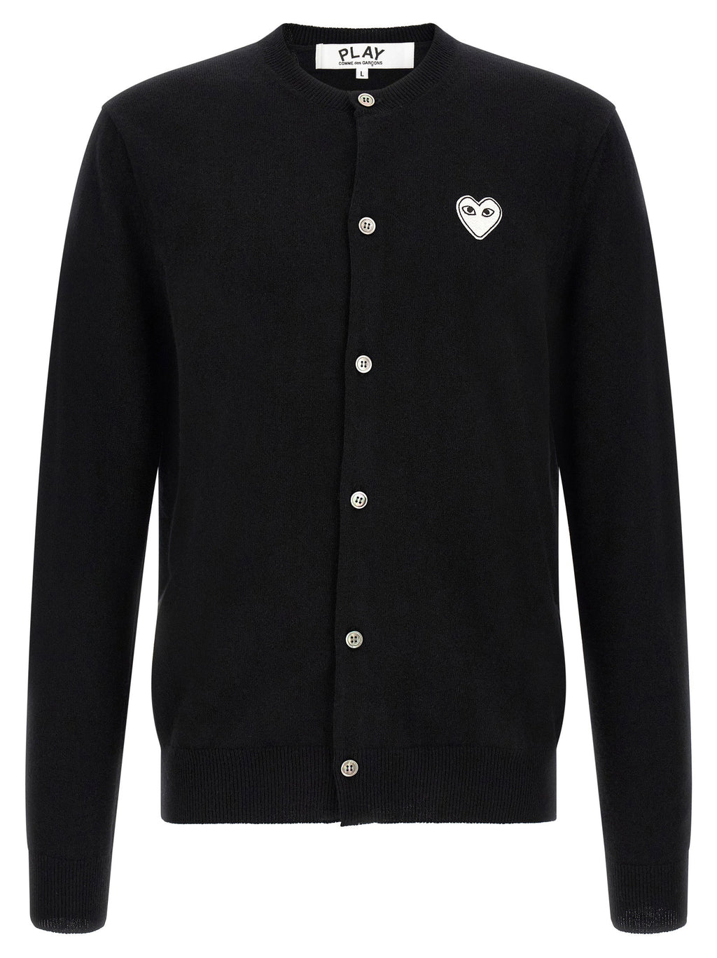 Comme Des Garçons Play Wool Cardigan With Heart Patch