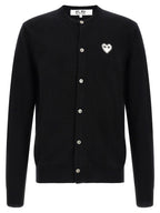 Comme Des Garçons Play Wool Cardigan With Heart Patch