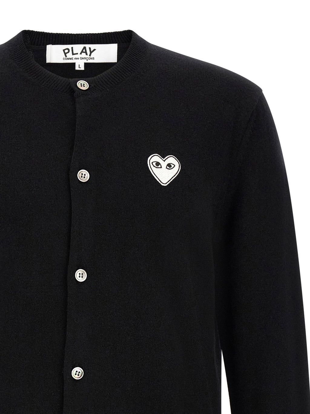 Comme Des Garçons Play Wool Cardigan With Heart Patch
