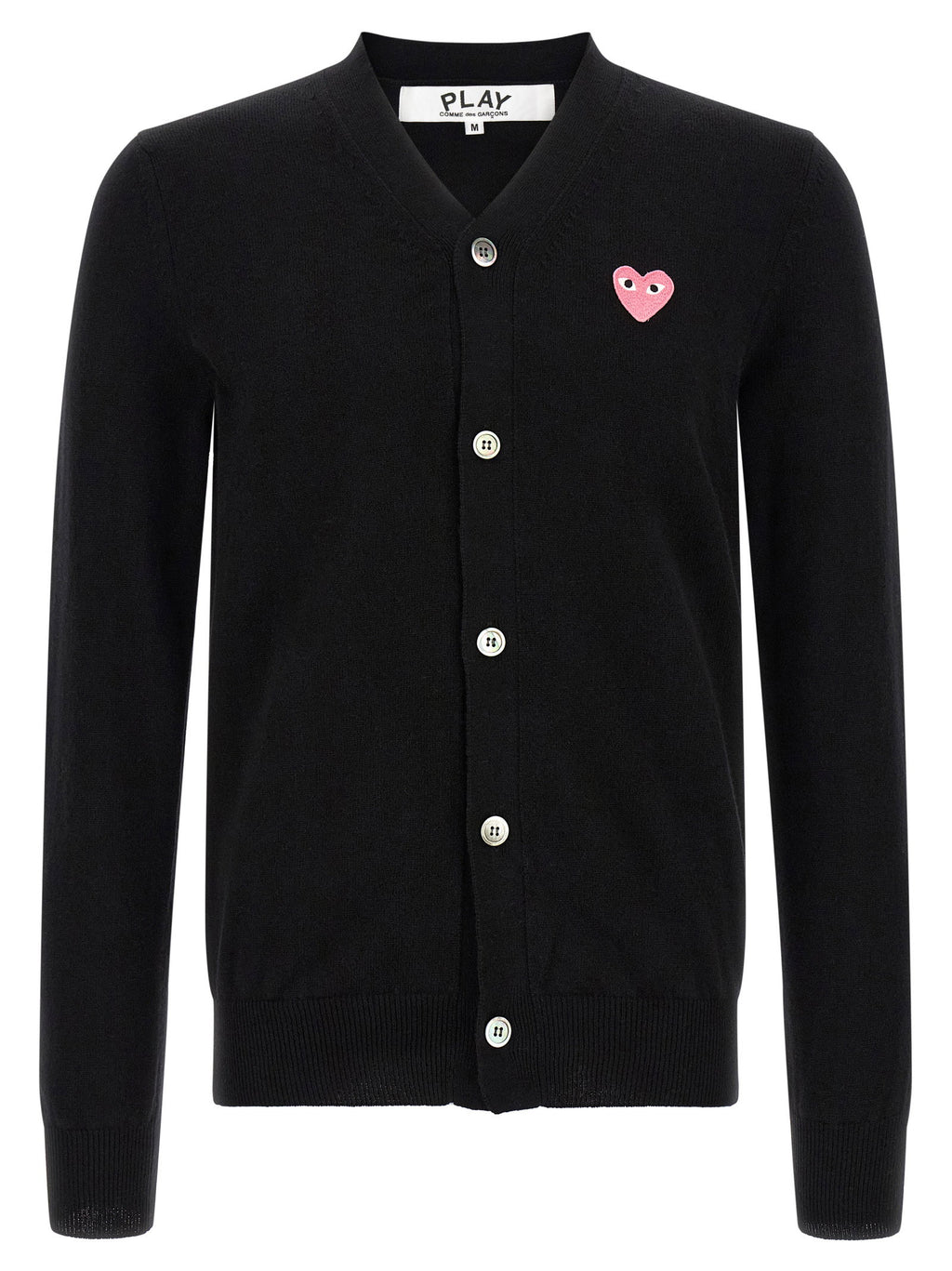 Comme Des Garçons Play Wool Cardigan With Heart Patch