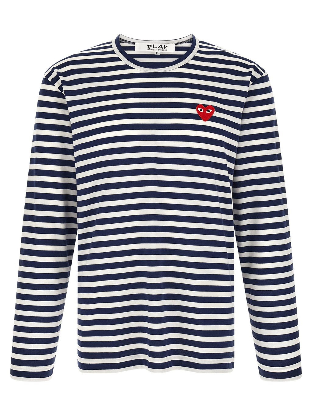 Comme Des Garçons Play Striped T-shirt With Heart Patch