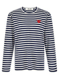 Comme Des Garçons Play Striped T-shirt With Heart Patch