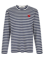 Comme Des Garçons Play Striped T-shirt With Heart Patch