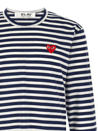 Comme Des Garçons Play Striped T-shirt With Heart Patch
