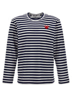 Comme Des Garçons Play Logo Patch Stripes T-shirt