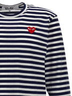 Comme Des Garçons Play Logo Patch Stripes T-shirt