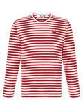 Comme Des Garçons Play Striped T-shirt With Heart Patch