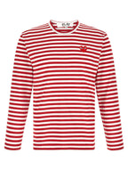 Comme Des Garçons Play Striped T-shirt With Heart Patch