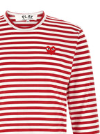 Comme Des Garçons Play Striped T-shirt With Heart Patch
