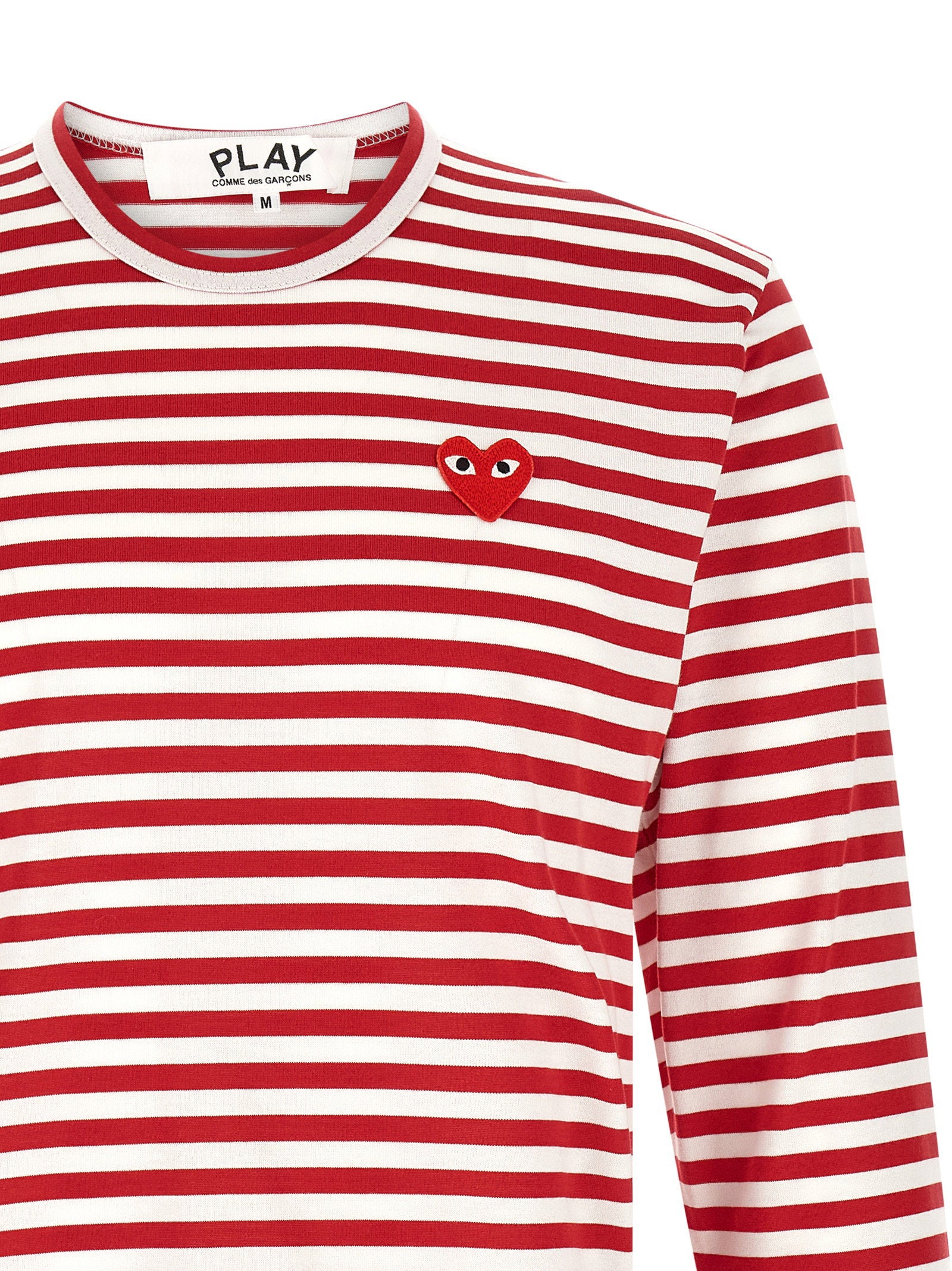 Comme Des Garçons Play Striped T-shirt With Heart Patch