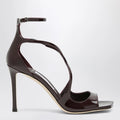 Jimmy Choo Azia sandals in deep red patent leather