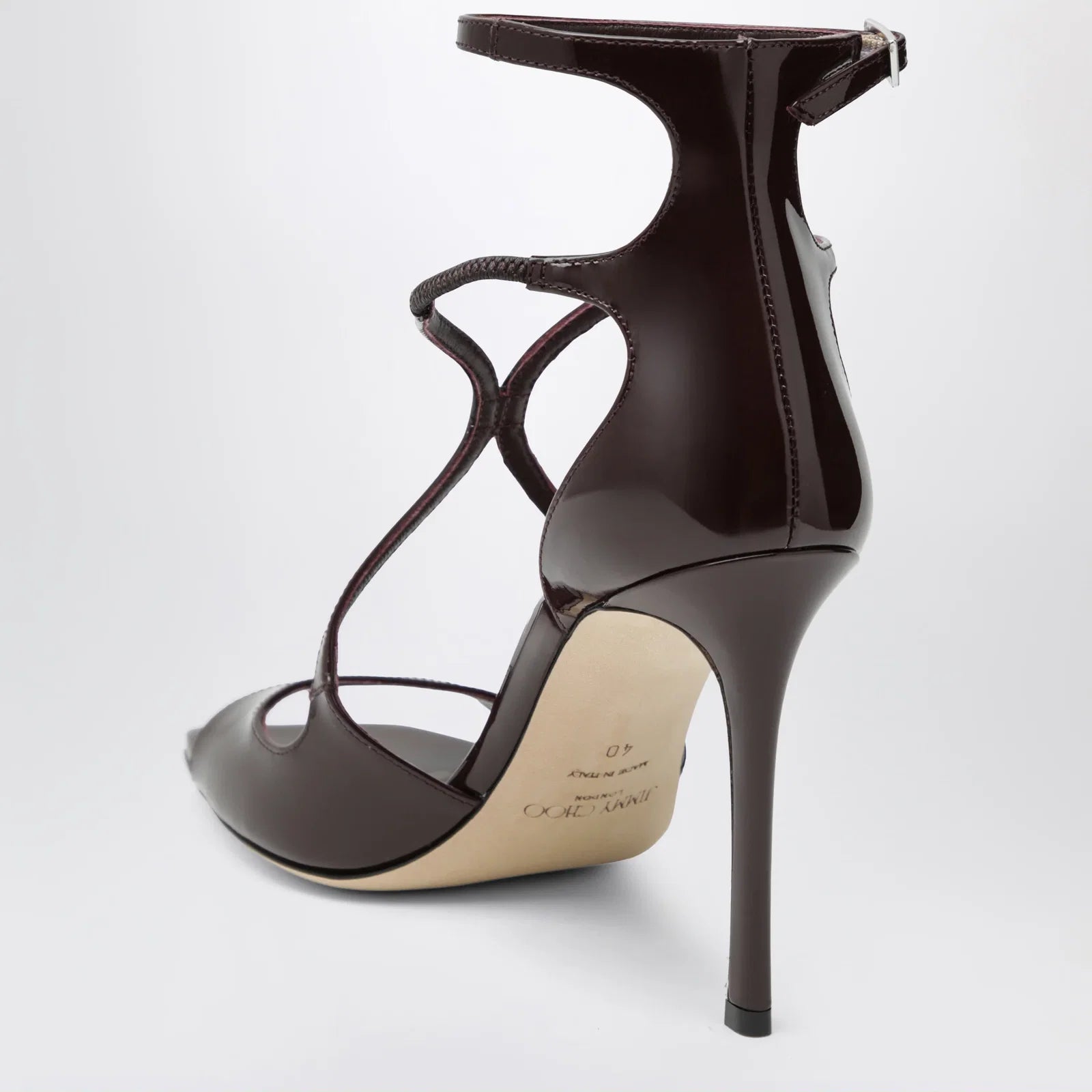 Jimmy Choo Azia sandals in deep red patent leather
