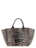 Ganni Leopard Sequin Xxl Tote Shopping Bag