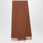 Max Mara Leather-brown cashmere scarf