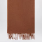 Max Mara Leather-brown cashmere scarf