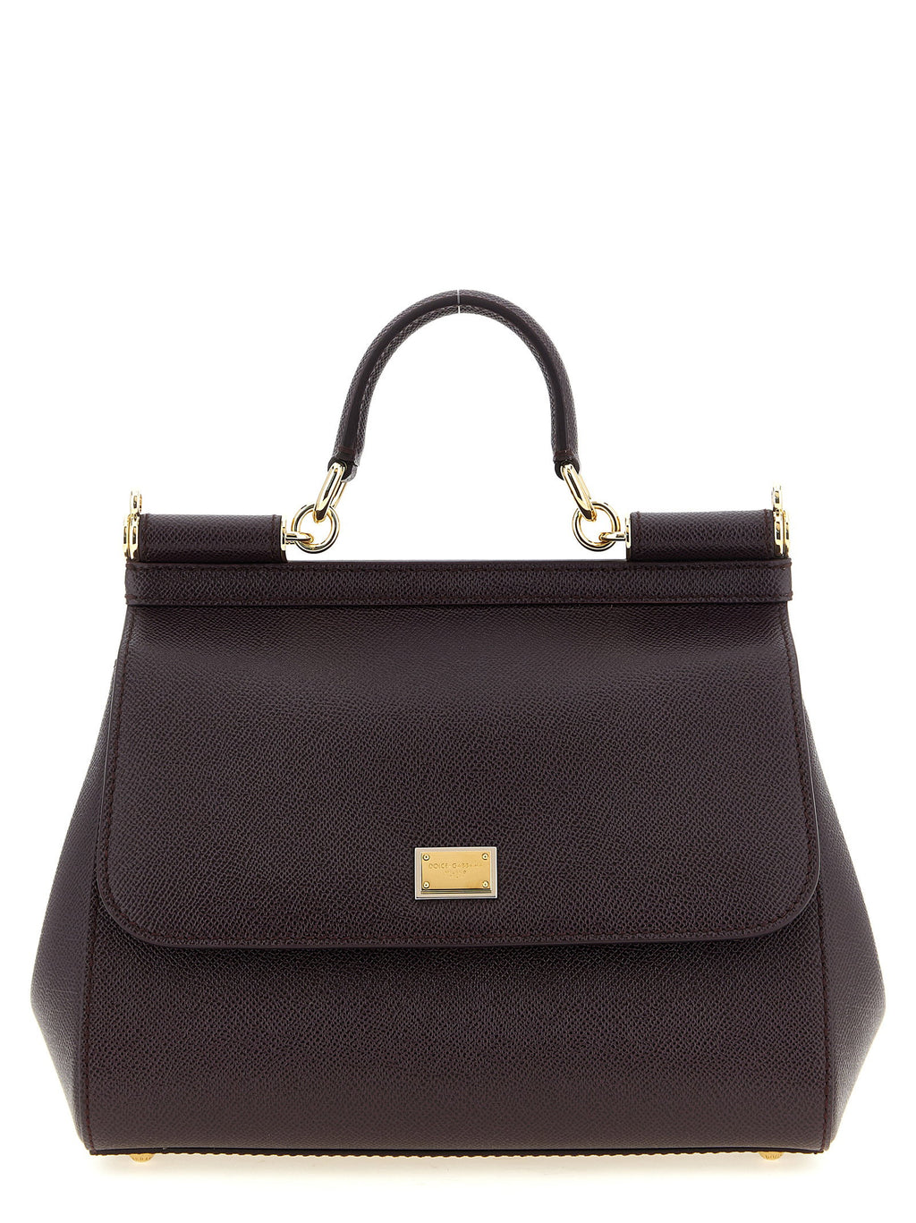 Dolce & Gabbana Sicily Grande Dauphine Leather Handbag