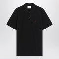 Ami Paris Ami De Coeur black polo shirt