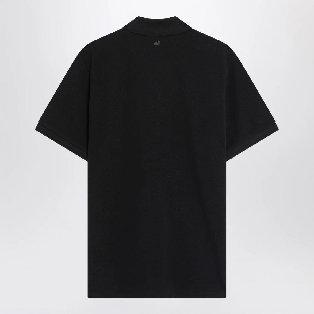 Ami Paris Ami De Coeur black polo shirt