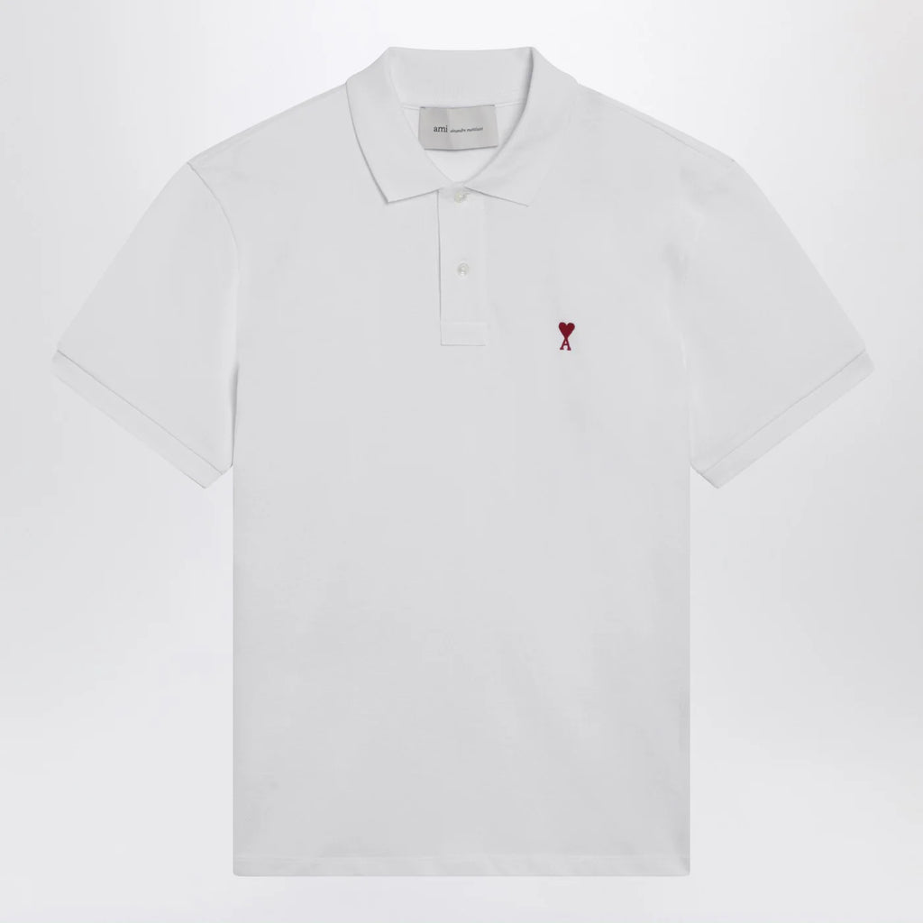 Ami Paris Ami De Coeur white polo shirt