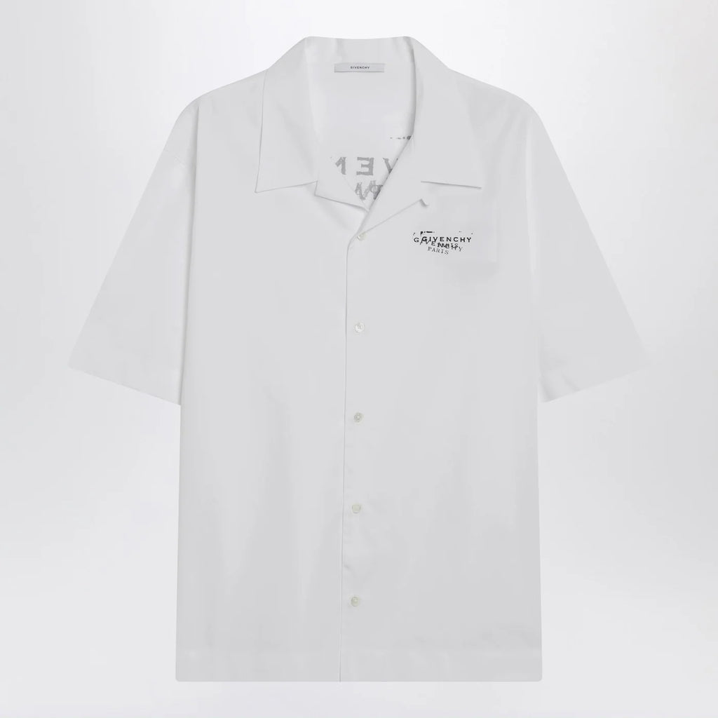 Givenchy White poplin shirt with logo print
