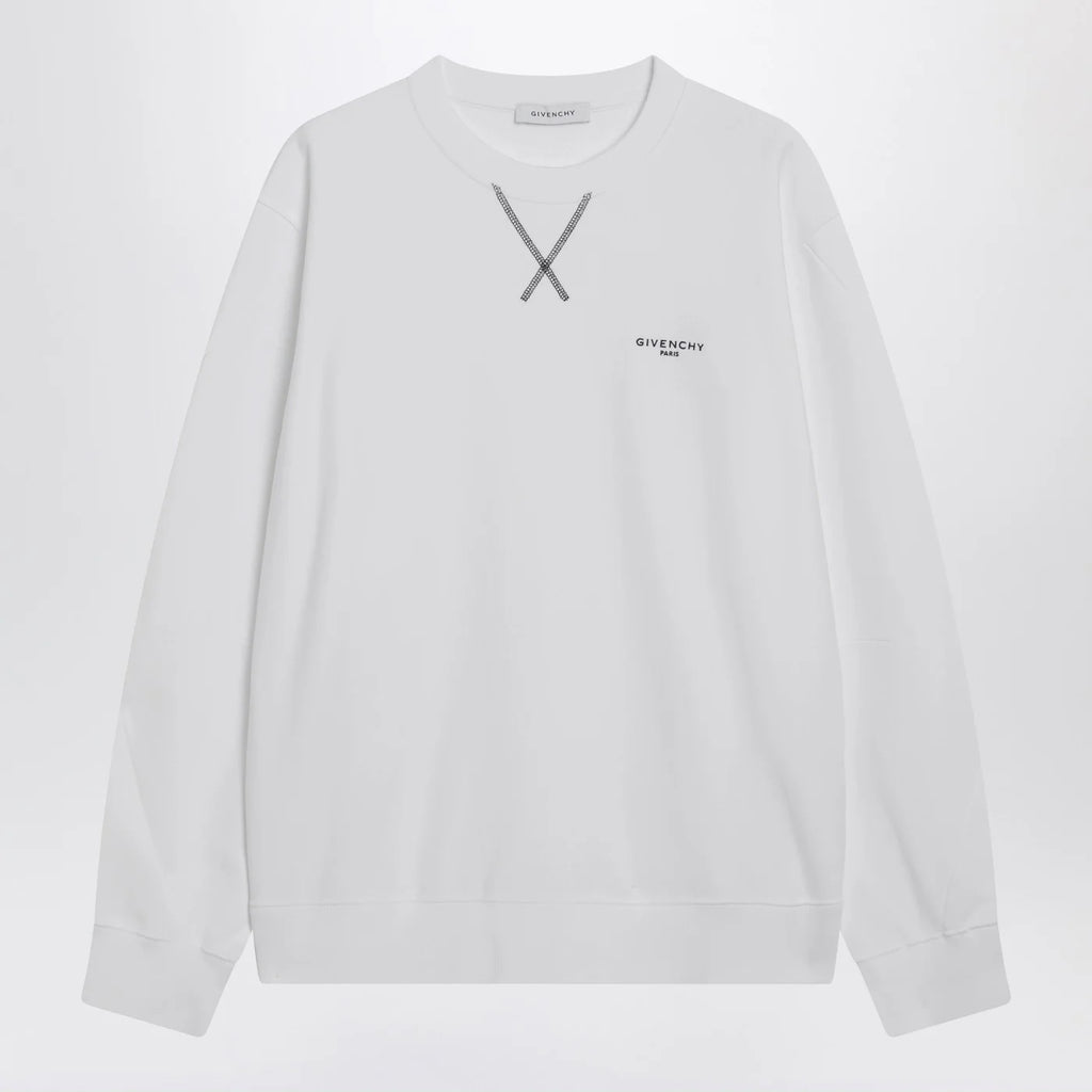 Givenchy White Couture Seam sweatshirt with embroidered logo