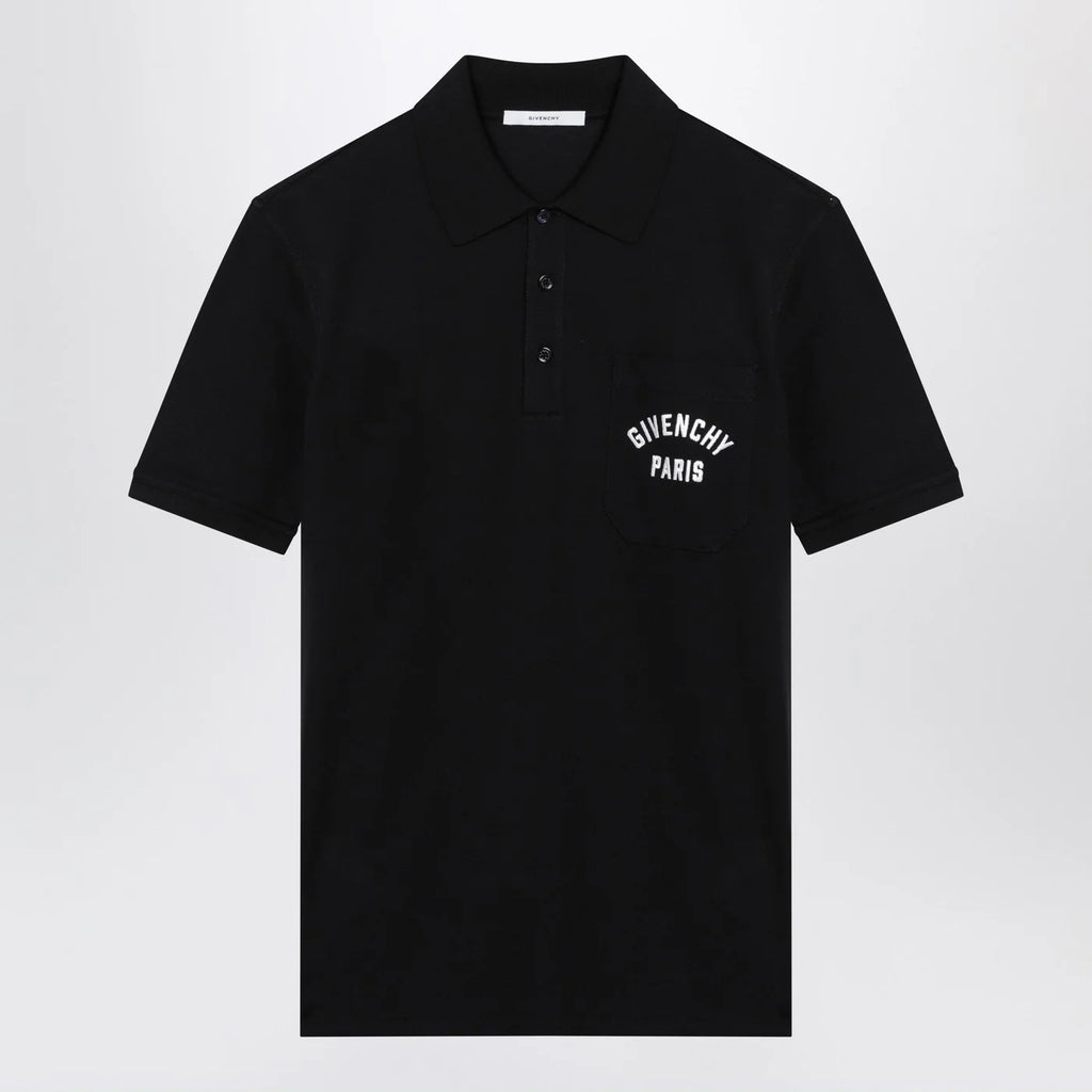 Givenchy Dark blue polo shirt with logo embroidery