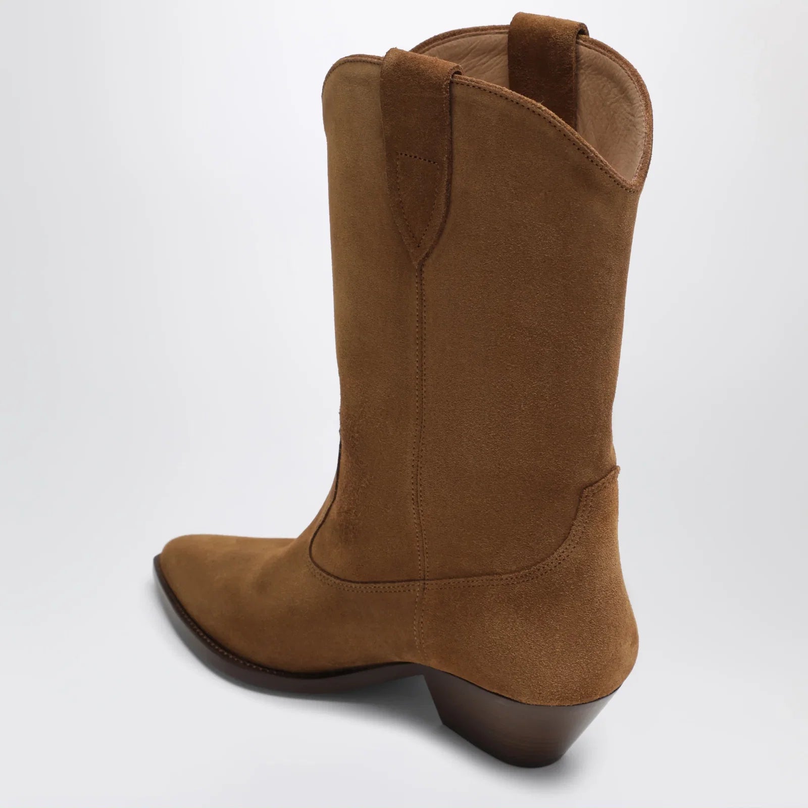 ISABEL MARANT Suede cowboy ankle boots with heel in cognac