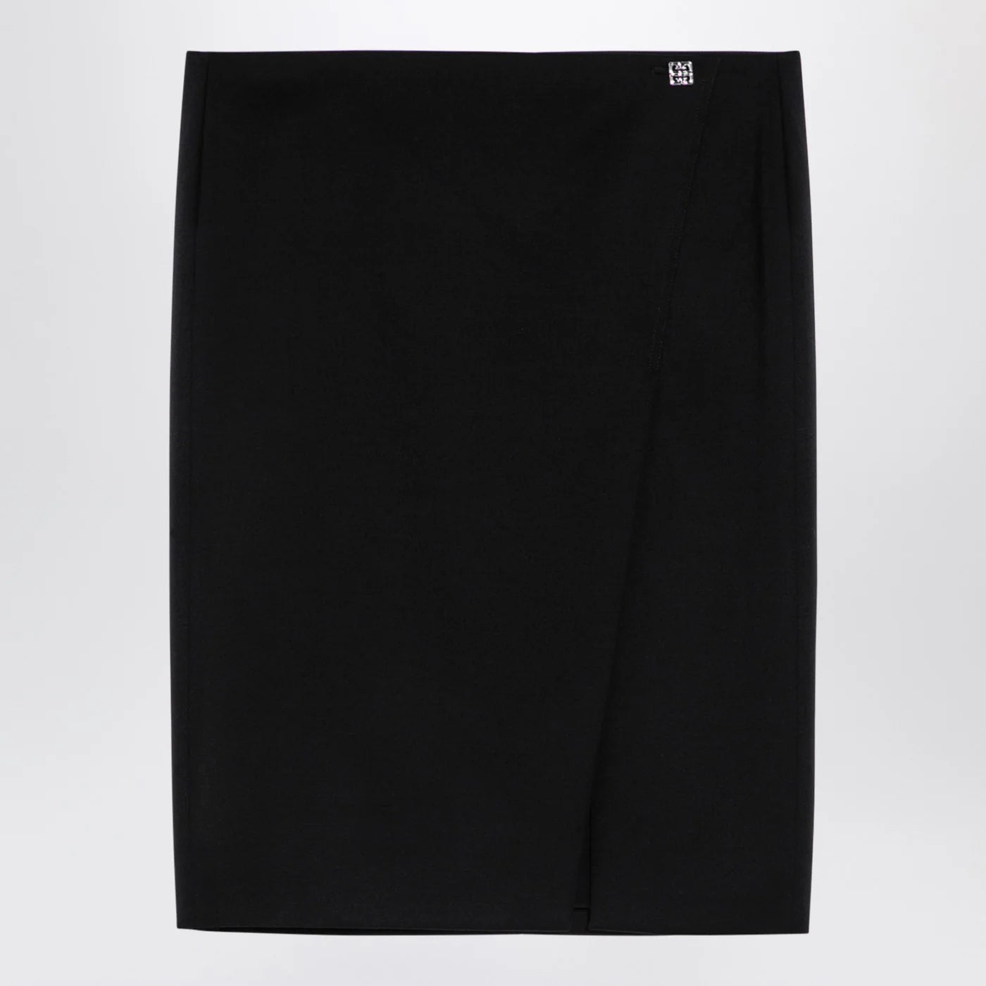 Givenchy Black wool skirt with metal button 4G