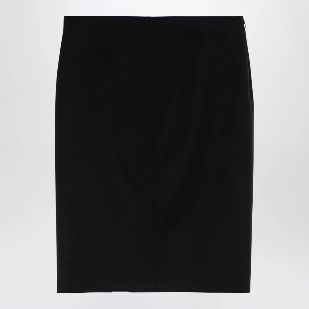 Givenchy Black wool skirt with metal button 4G