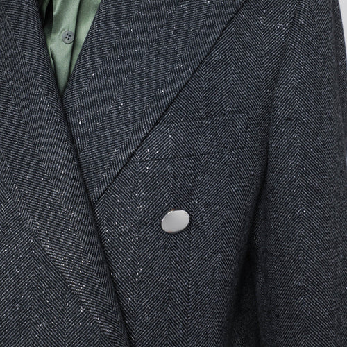 Tagliatore Black houndstooth double-breasted coat