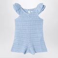 Chloé Light blue openwork romper with logo embroidery