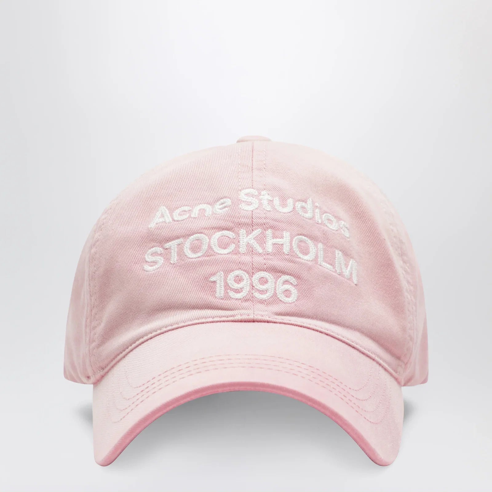 Acne Studios Baseball cap with logo in tango pink washed
