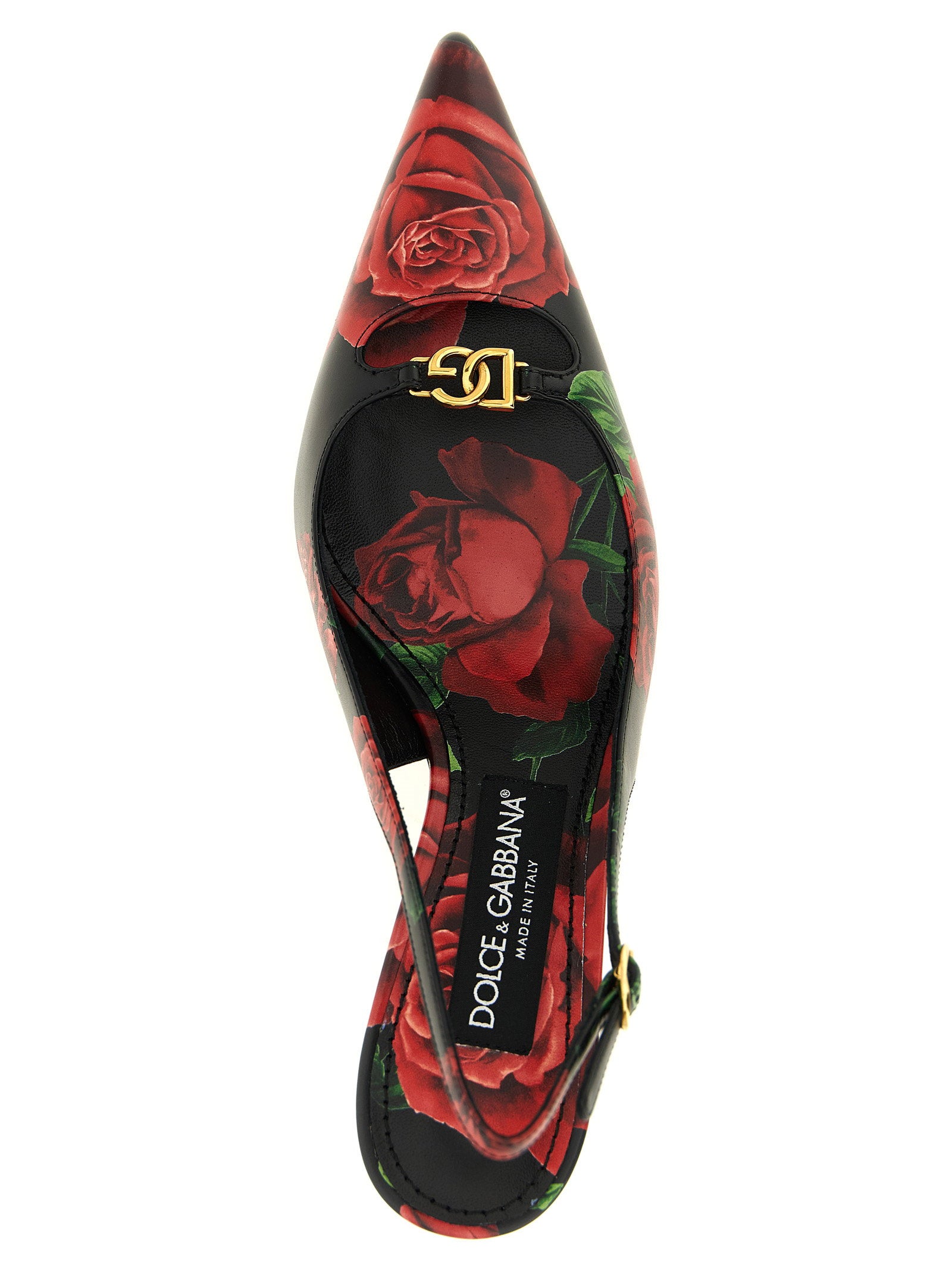 Dolce & Gabbana Rose Print Slingbacks
