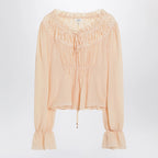 Chloé Blouse with tie in pink silk georgette