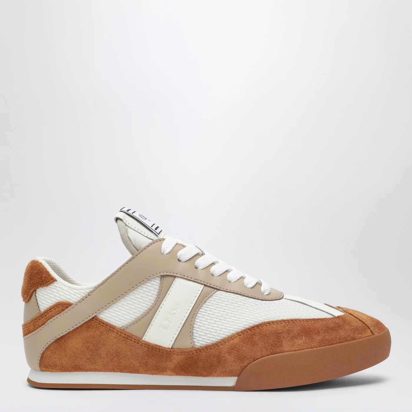 Chloé Kick brown and white Sneakers in mesh and leather
