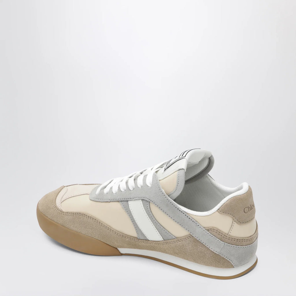 Chloé Kick sneakers in leather and suede in dove grey