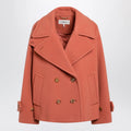 Chloé Cedar pink double-breasted short wool coat