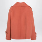 Chloé Cedar pink double-breasted short wool coat