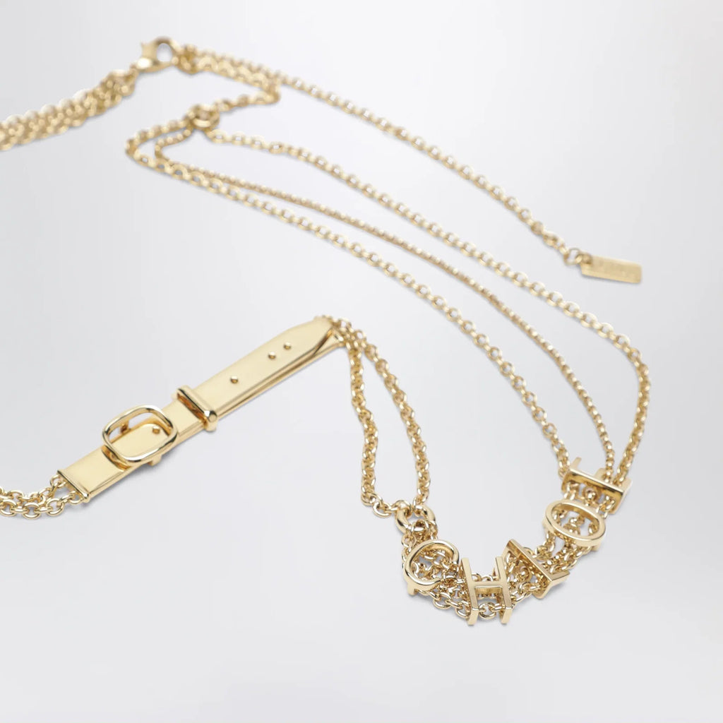 Chloé Gold-tone belt with logo lettering