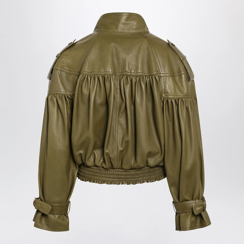 Chloé Eucalyptus cropped jacket with leather belt