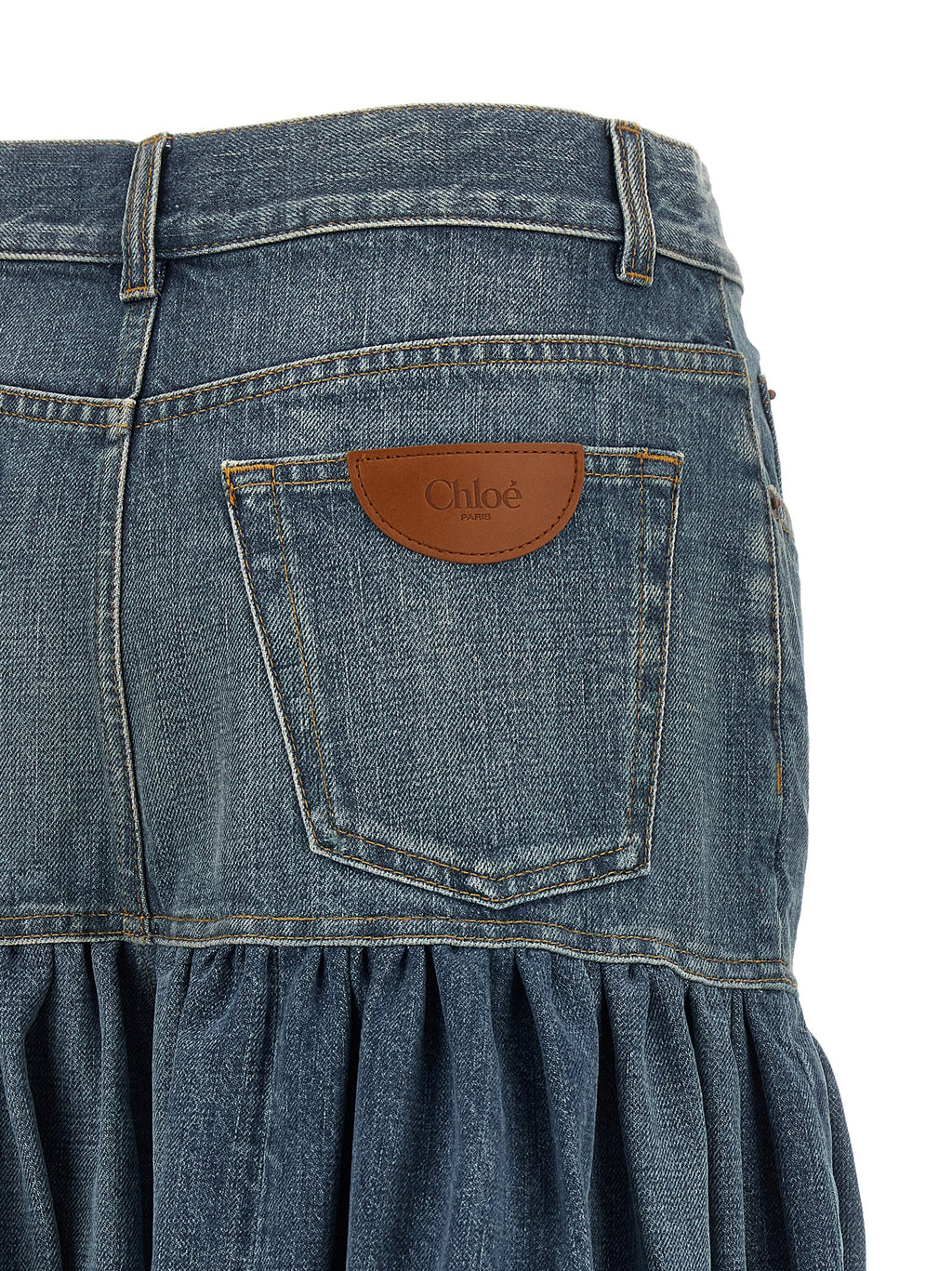 Chloé Balloon Denim Skirt