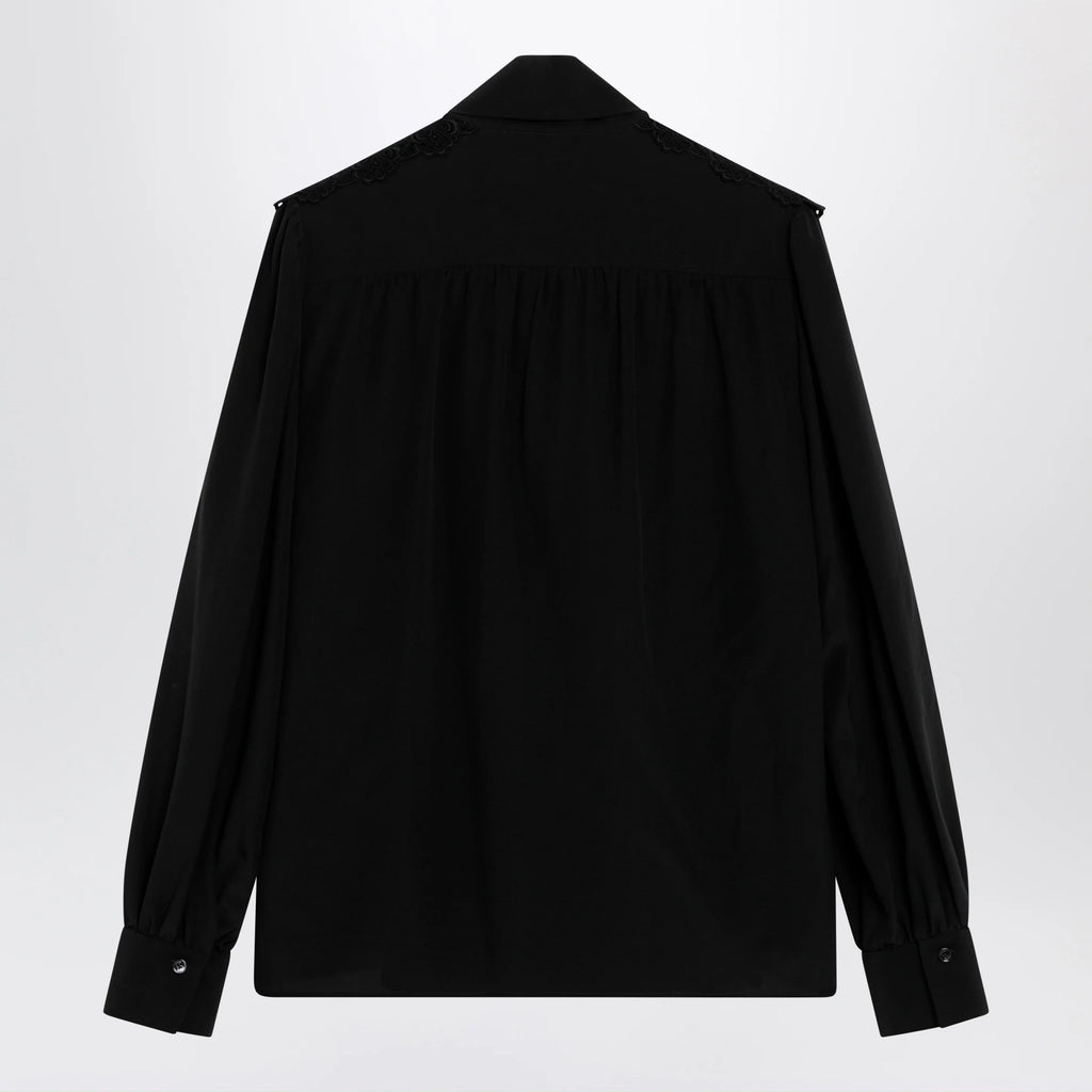 Chloé Black silk blouse with lavallière