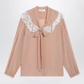 Chloé Biscuit pink silk and lace shirt