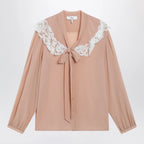 Chloé Biscuit pink silk and lace shirt