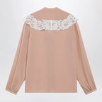 Chloé Biscuit pink silk and lace shirt