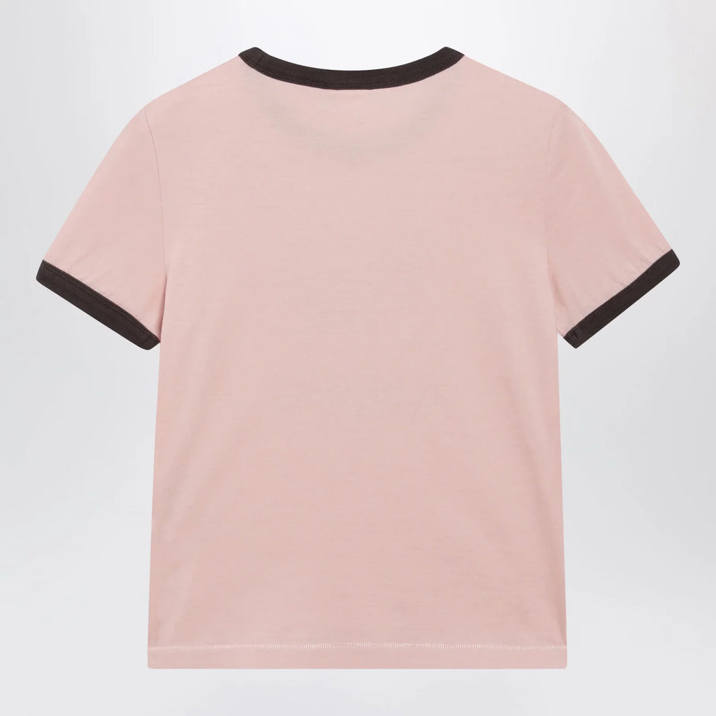 Chloé Pink Cotton T-Shirt with Logo Print